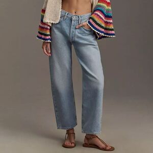 AGOLDE 90s Crop Mid-Rise Loose Straight Jeans Medium Wash Size 23 Organic Denim